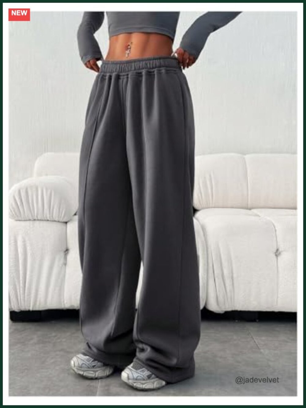 Wide Leg Joggers Sweatpants Baggy Y2k Elastic Waist Straight Leg Flared Loose - Picture 4 of 5